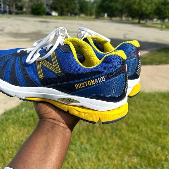 New Balance 890 Boston Marathon Men’s Running Shoes Size 14 Blue Yellow - Picture 12 of 16